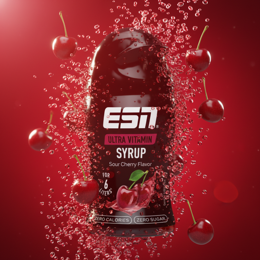 ESN Ultra Vitamin Syrup 65ml Sauerkirsche - Zuckerfreier Getränkesirup mit B-Vitaminen, 0% Zucker & Kalorien