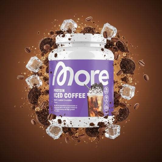 More Nutrition Protein Iced COFFEE 500g Dark Cookie Crumble - Erfrischender Protein Eiskaffee mit Kekskrümeln