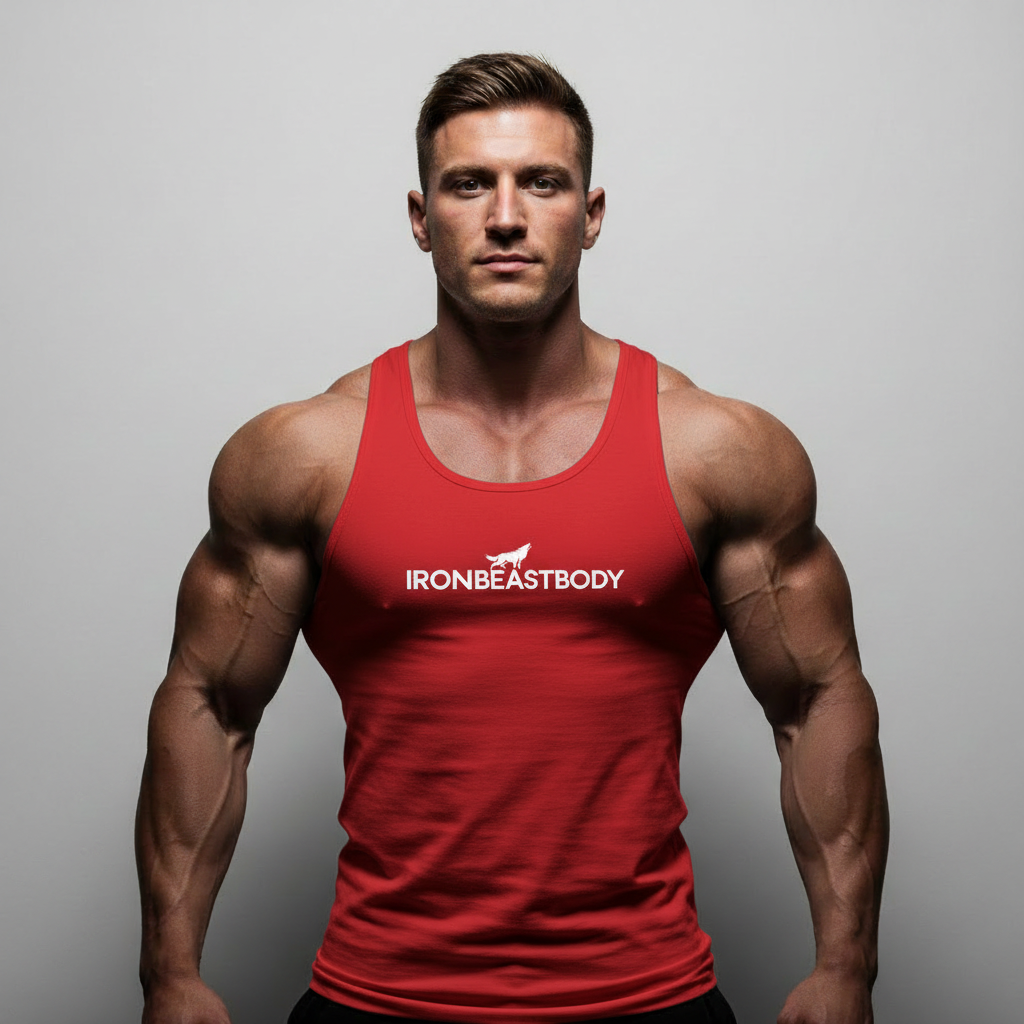 IRON BEAST BODY Arctic Power Tanktop - Premium Fitness Tanktop in weißem Logo