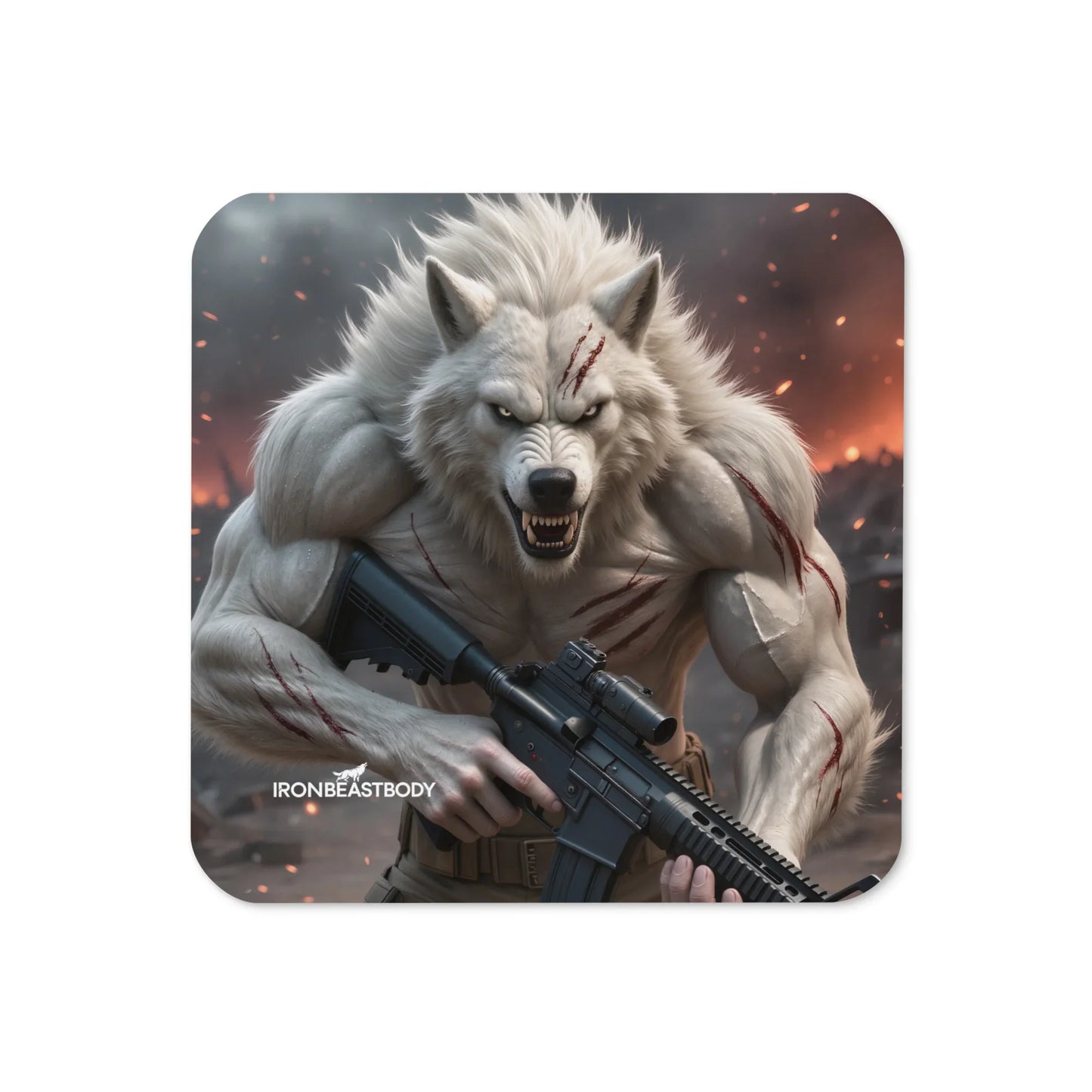 Warrior Wolf Untersetzer 4er Set - IRON BEAST BODY