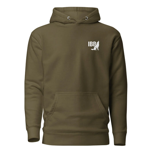 IRON BEAST BODY Premium Gym Hoodie in Militärgrün, Unisex, ideal für Training und Bodybuilding