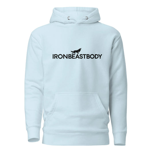IRON BEAST BODY Unisex Premium Hoodie, himmelblau, Fitness, Gym, Bodybuilding Training
