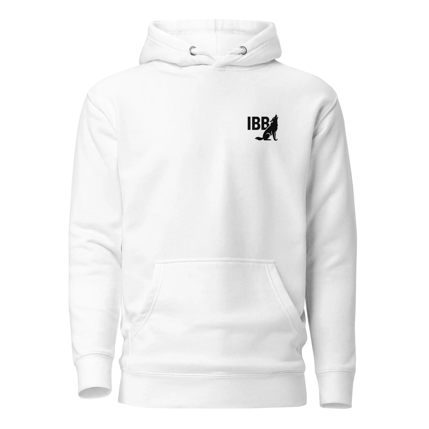 IRON BEAST BODY Premium Gym Kapuzenpullover weiß, Fitness Training Bodybuilding