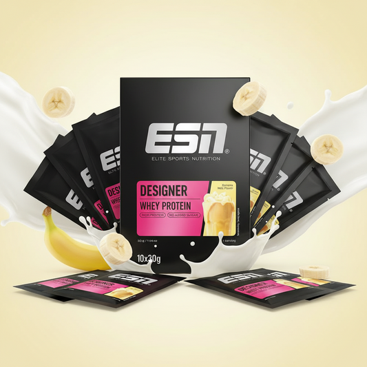 ESN Designer Whey 10 x 30g Probe Banana Milk - Premium Whey Protein Probier-Set mit 10 Einzelportionen