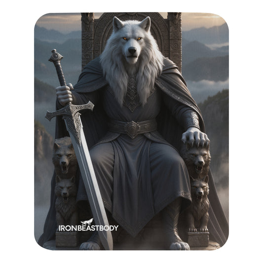 IRON BEAST BODY Mousepad mit King Wolf Design - Frontansicht 22x18cm
