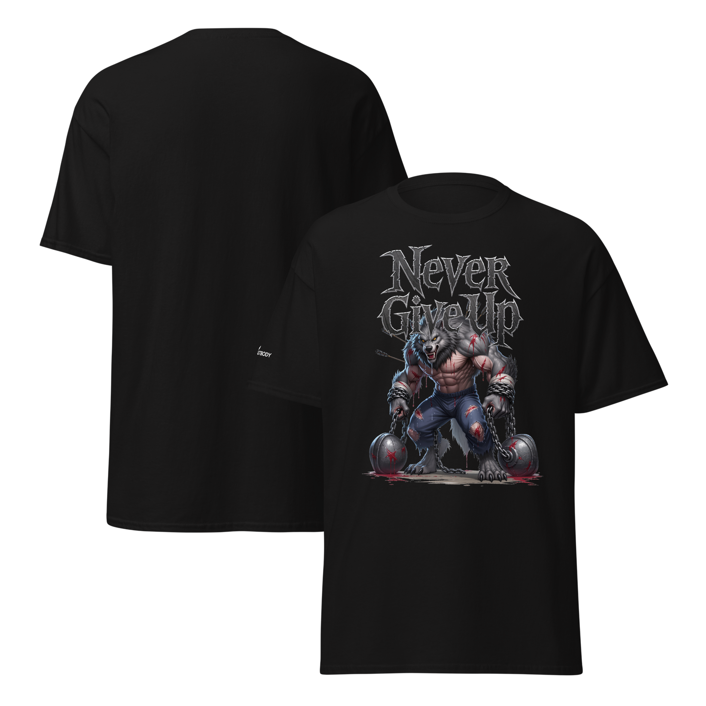 IBB T-Shirt schwarz Never give up