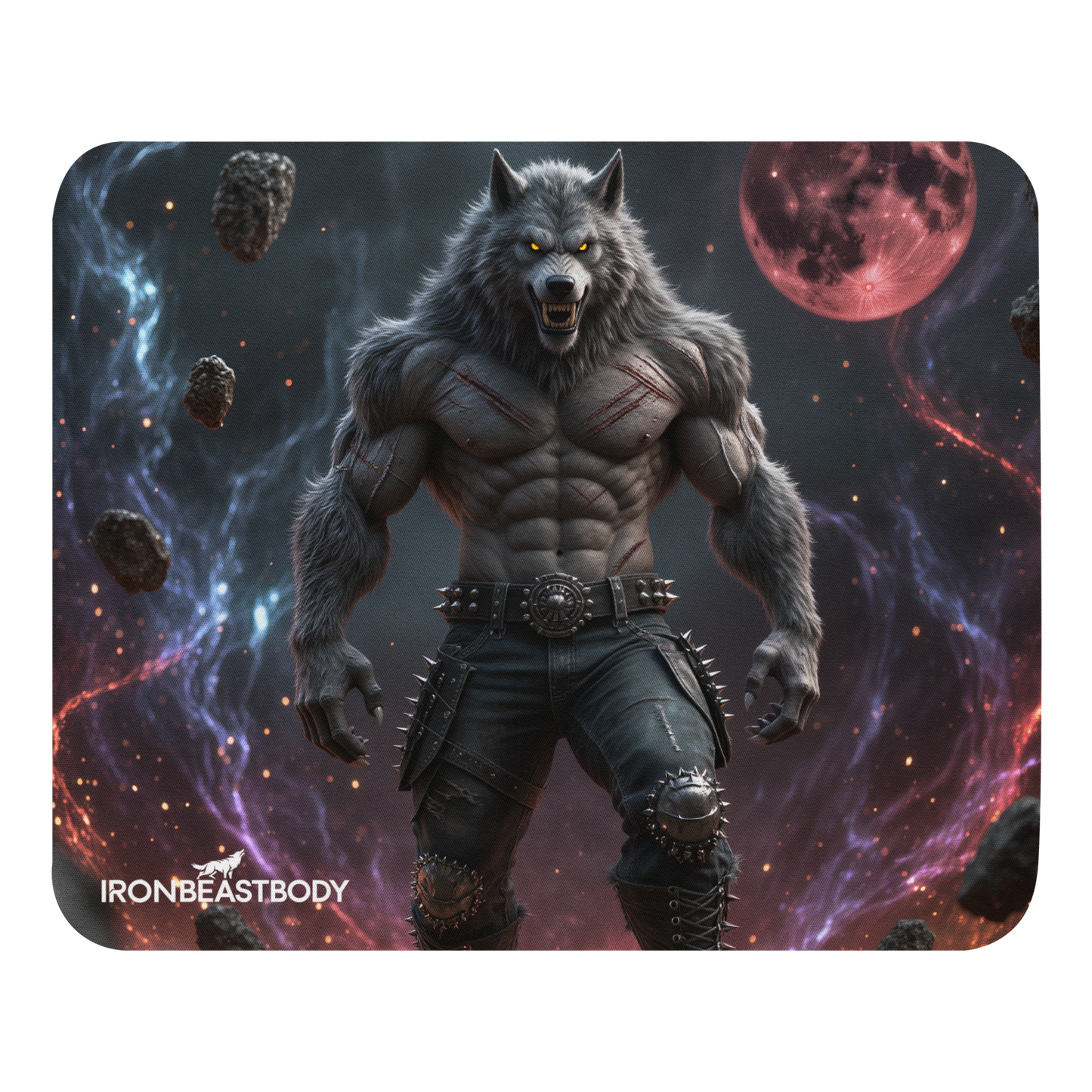 Mauspad Blutmond Wolf