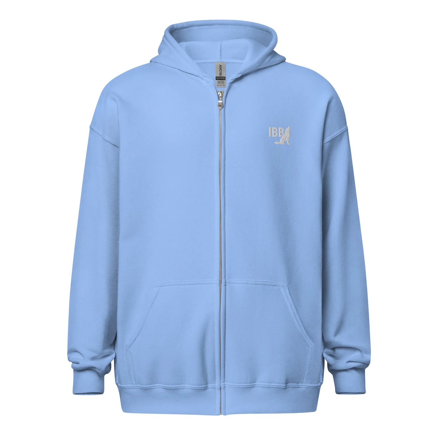 IRON BEAST BODY Gym Zip Hoodie in Carolina Blue, Unisex, Fitness Training, Premium