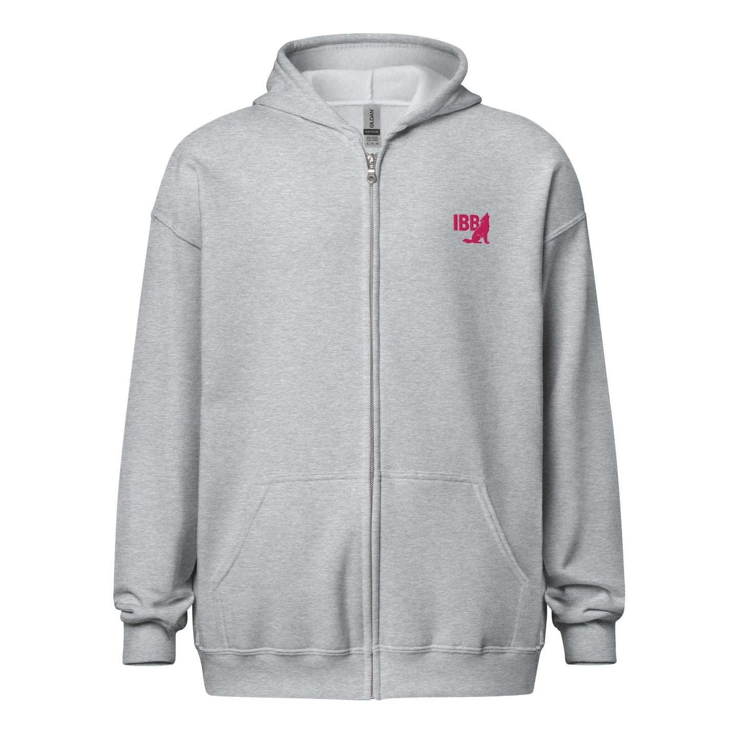 IRON BEAST BODY Unisex Zip Hoodie sportgrau, Premium Gym Trainingsjacke für Bodybuilding