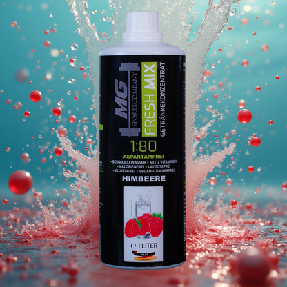 Fitness Getränkekonzentrat - Himbeere - mit 7 wertvollen Vitaminen ergibt 80 Liter