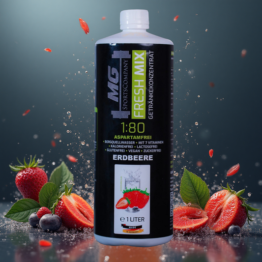 Fitness Getränkekonzentrat - Erdbeere - mit 7 wertvollen Vitaminen ergibt 80 Liter