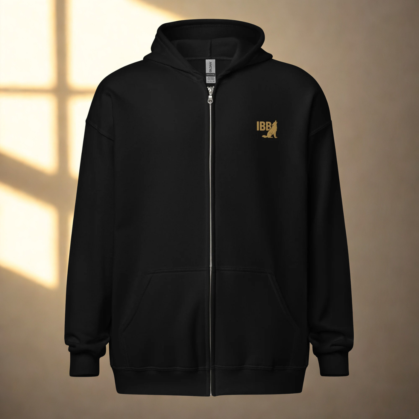 IBB Heavy-Blend Zip Hoodie goldenes Logo