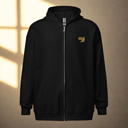 IBB Heavy-Blend Zip Hoodie goldenes Logo