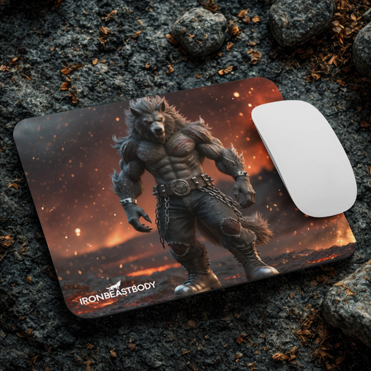 Mauspad Feuer Wolf