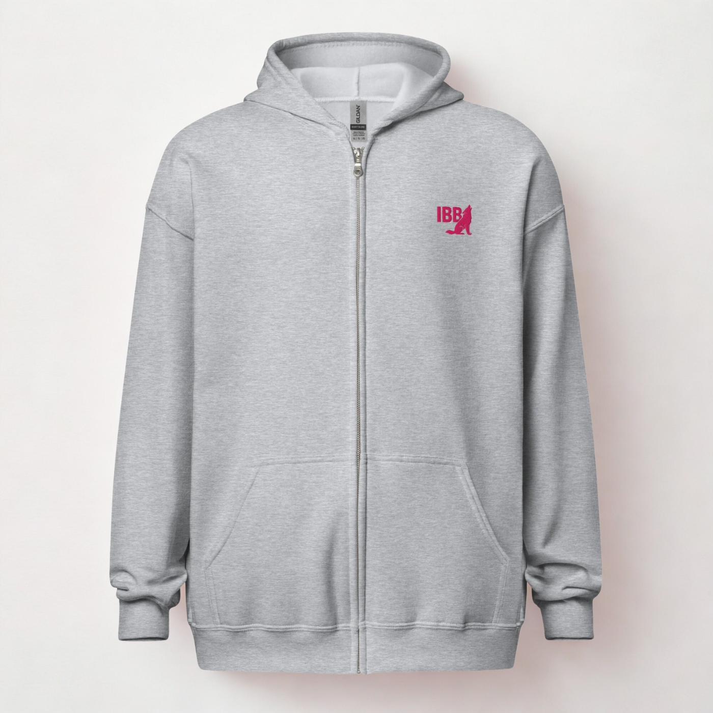 IBB Heavy-Blend Zip Hoodie pinkes Logo