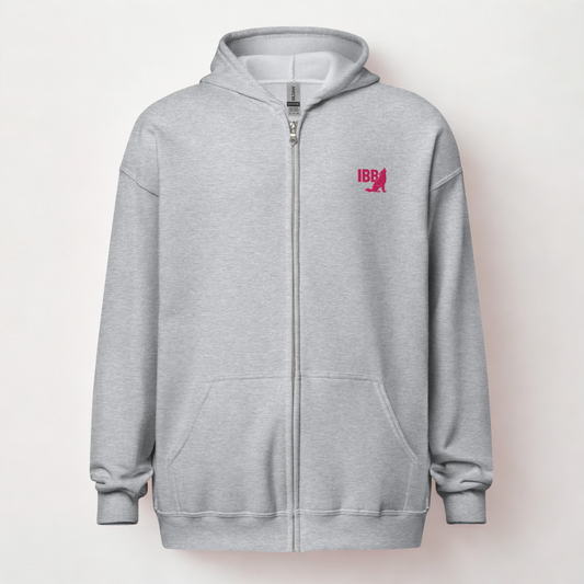 IBB Heavy-Blend Zip Hoodie pinkes Logo