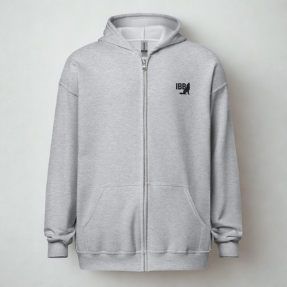 IBB Heavy-Blend Zip Hoodie frontblack Logo