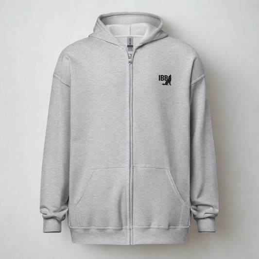 IBB Heavy-Blend Zip Hoodie frontblack Logo