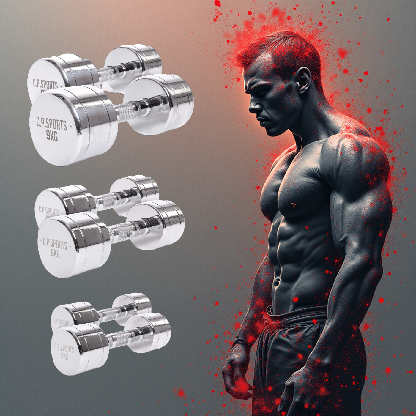 Chromhanteln 1x Paar / verschiedne Größen - C.P. SPORTS