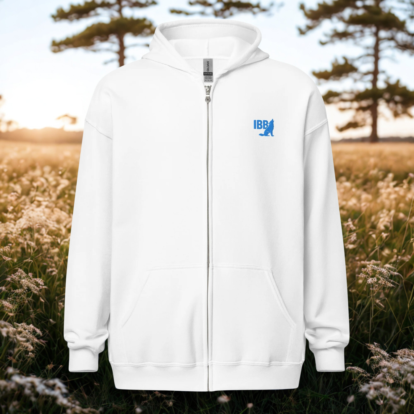 IBB Heavy-Blend Zip Hoodie blue Logo