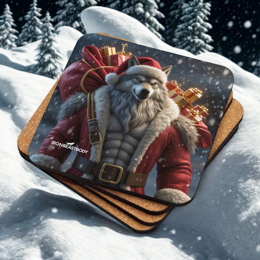Untersetzer Santa Wolf 4er Set