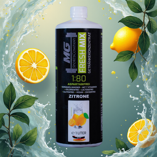 Fitness Getränkekonzentrat - Zitrone - mit 7 wertvollen Vitaminen ergibt 80 Liter