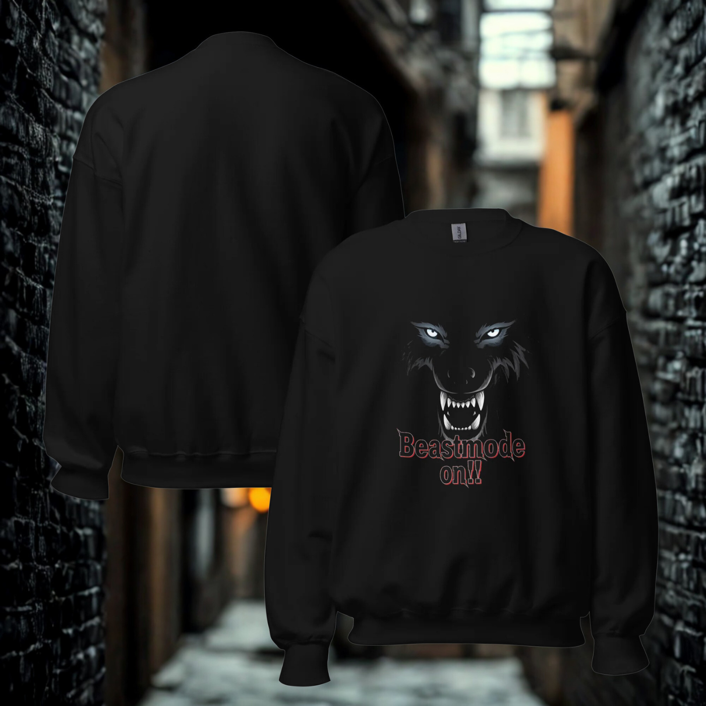 IBB Pulli schwarz Beastmode Wolf