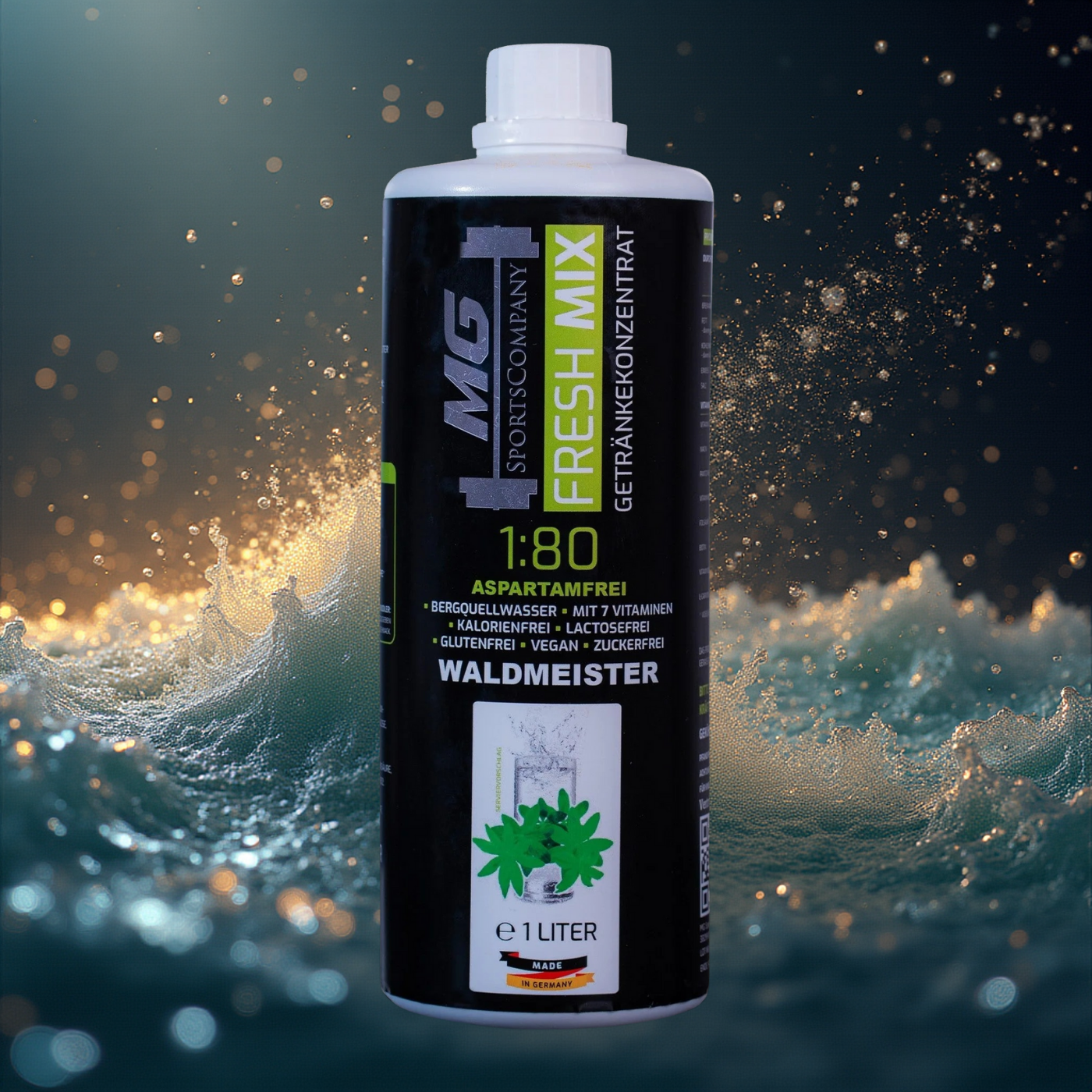 Fitness Getränkekonzentrat - Waldmeister - mit 7 wertvollen Vitaminen ergibt 80 Liter