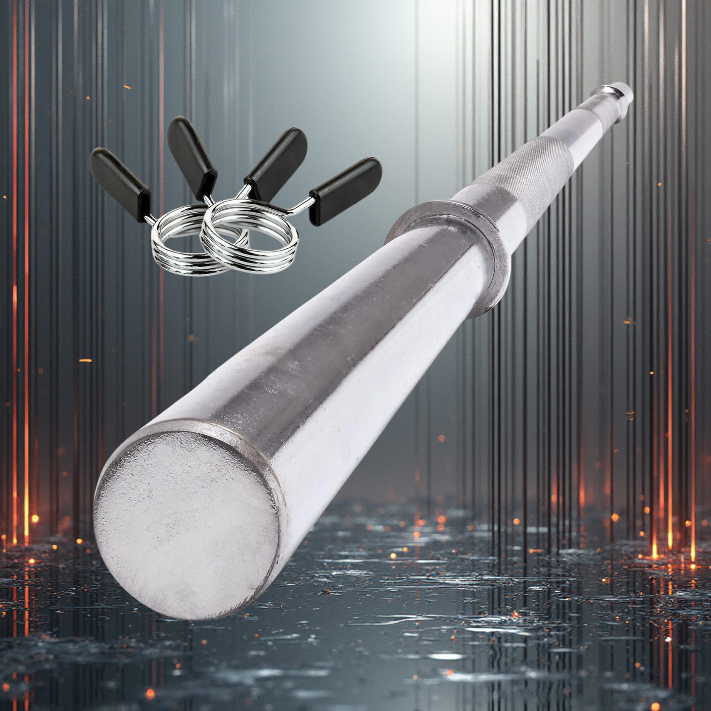 Profi Langhantelstangen 160cm / 30/31 mm Vollstahl verchromt - C.P. Sports H4-3