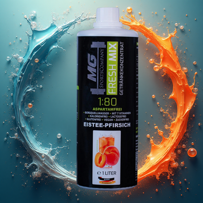 Fitness Getränkekonzentrat - Eistee Pfirsich - mit 7 wertvollen Vitaminen ergibt 80 Liter
