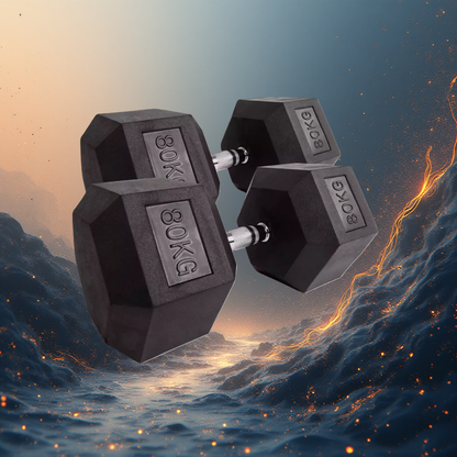 Heavy-Duty Block-Hantel 80kg 65kg 56kg 50kg - C.P. Sports Premium Gewichtheber-Hantel
