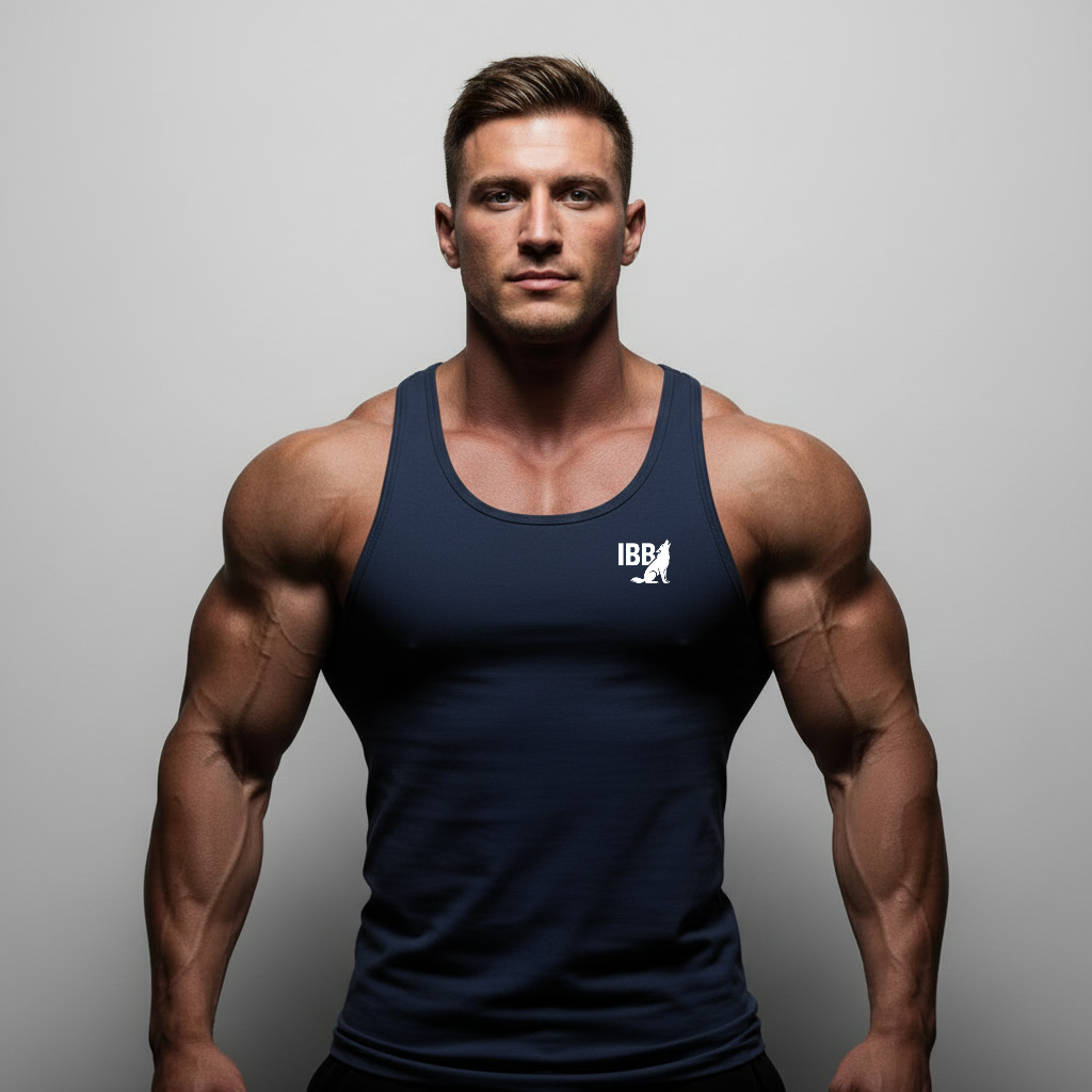 IRON BEAST BODY Minimal Edge Tanktop - Premium Fitness Tanktop in weißem kleinen Logo