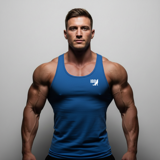 IRON BEAST BODY Minimal Edge Tanktop - Premium Fitness Tanktop in weißem kleinen Logo
