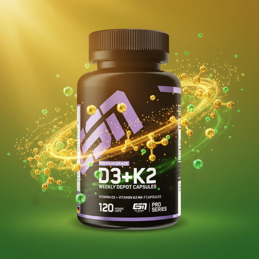 ESN Vitamin D3 + K2 120 Kapseln - Vitamin Power Duo mit 5.600 i.E. D3 und 200µg K2 MK-7
