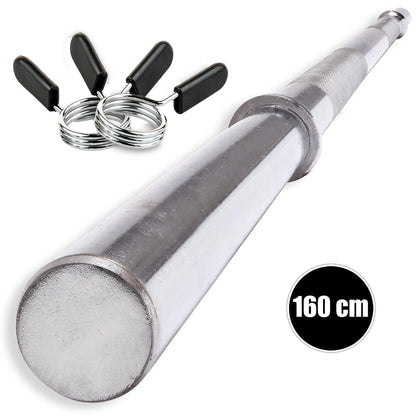 Profi Langhantelstangen 160cm / 30/31 mm Vollstahl verchromt - C.P. Sports H4-3