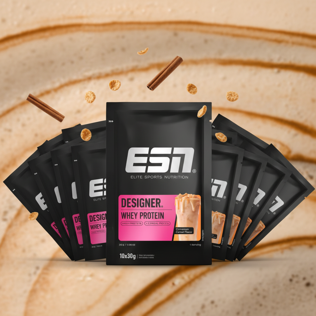 ESN Designer Whey 10 x 30g Probe Cinnamon Cereal - Premium Whey Protein Probier-Set mit 10 Einzelportionen
