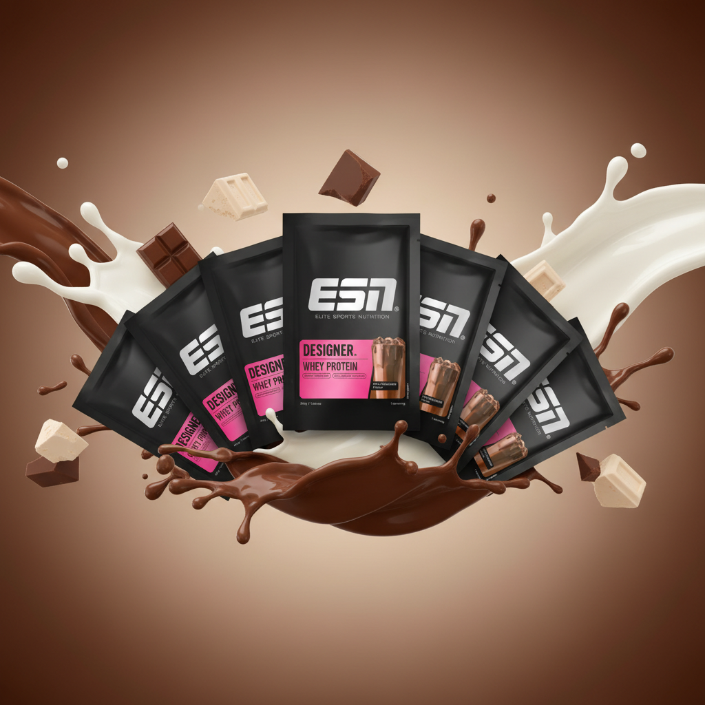 ESN Designer Whey 10 x 30g Probe Milk Chocolate - Premium Whey Protein Probier-Set mit 10 Einzelportionen
