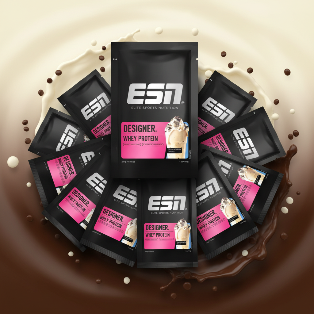 ESN Designer Whey 10 x 30g Probe Stracciatella - Premium Whey Protein Probier-Set mit 10 Einzelportionen
