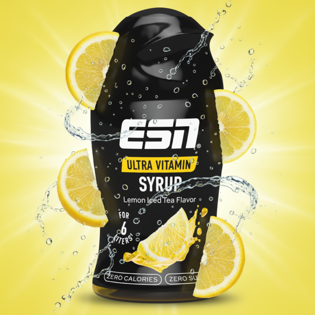 ESN Ultra Vitamin Syrup 65ml Zitrone - Zuckerfreier Getränkesirup mit B-Vitaminen, 0% Zucker & Kalorien
