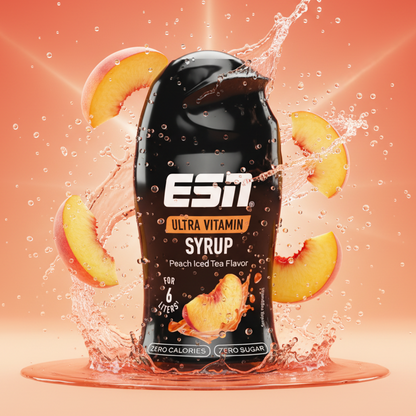 ESN Ultra Vitamin Syrup 65ml Pfirsich - Zuckerfreier Getränkesirup mit B-Vitaminen, 0% Zucker & Kalorien
