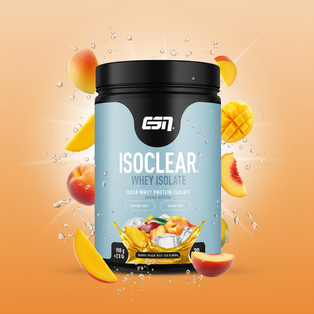 ESN ISOCLEAR Whey Isolate 908g Mango-Pfirsich - Clear Whey Protein erfrischend klar statt cremig
