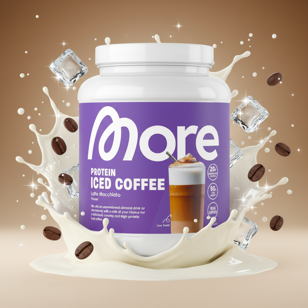 More Nutrition Protein Iced COFFEE 500g Latte Macchiato - Erfrischender Protein Eiskaffee mit Milch
