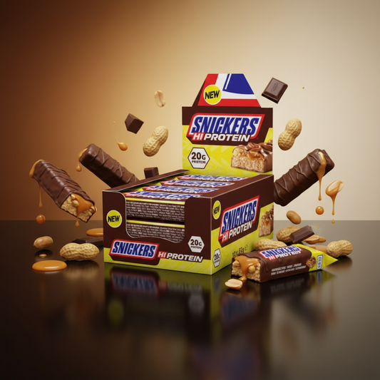 Snickers Hi-Protein Bar 12x55g - 20g Protein pro Riegel mit Erdnüssen, Karamell und Schokolade
