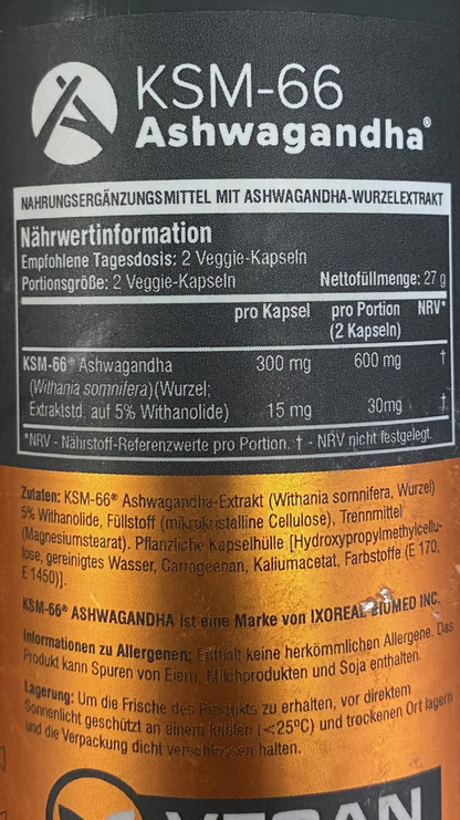 Ashwagandha - SSA Suplements - 60 Veggie Kapseln