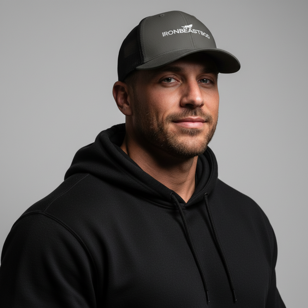 IRON BEAST BODY Apex Trucker Cap - Premium Trucker Cap mit Logo
