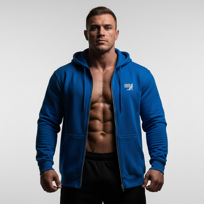 IRON BEAST BODY Arctic Force Zip Hoodie - Premium Fitness Zip-Hoodie in Hellblau

