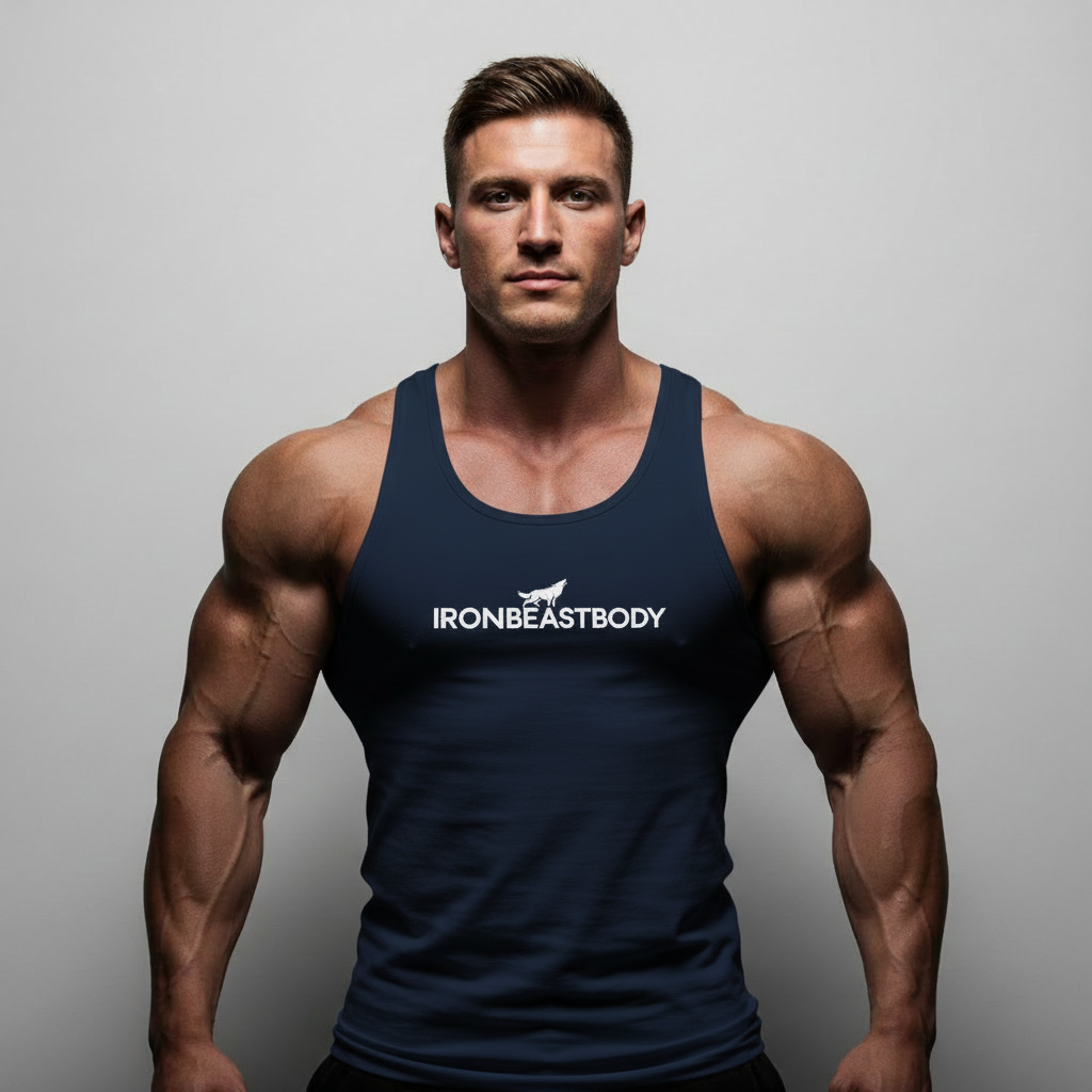 IRON BEAST BODY Arctic Power Tanktop - Premium Fitness Tanktop in weißem Logo