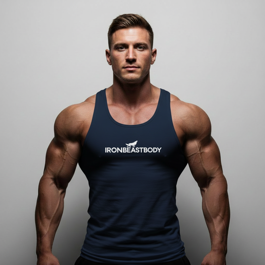 IRON BEAST BODY Arctic Power Tanktop - Premium Fitness Tanktop in weißem Logo