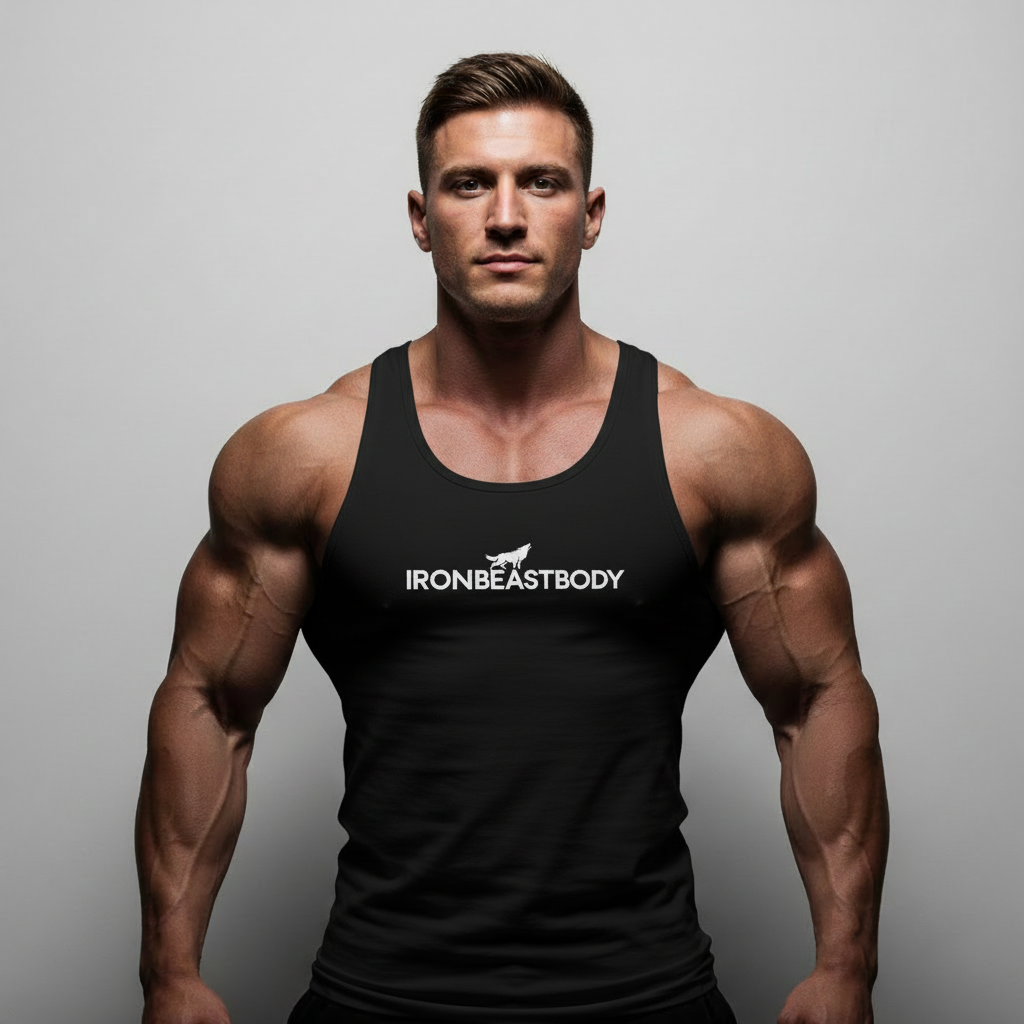 IRON BEAST BODY Arctic Power Tanktop - Premium Fitness Tanktop in weißem Logo
