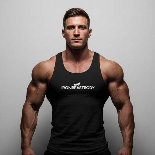 IRON BEAST BODY Arctic Power Tanktop - Premium Fitness Tanktop in weißem Logo